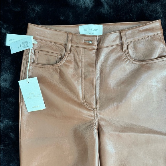 NWT aritzia brown Leather Pants - Picture 5 of 6